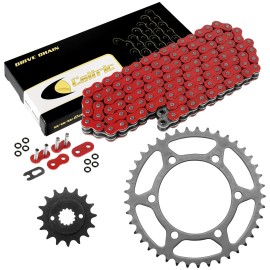 Caltric Red O-Ring Drive Chain & Sprockets Kit for Kawasaki EX500 Ninja 500R 1994-09