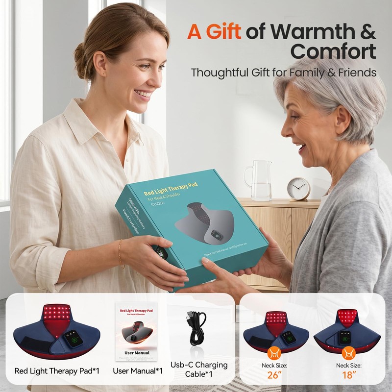Red Light Therapy for Neck Shoulder, 122 LED 660nm&850nm Infrared