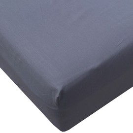 HOMELY IDEAS 200TC Egyptian Cotton Fitted Sheet 40CM/16 Inches Premiun Hotel Quality Extra Deep with Elasticated Corners, Rich Cotton & Breathable Luxury Fitted Bed Sheets (GREY, 4FT / SMALL DOUBLE)
