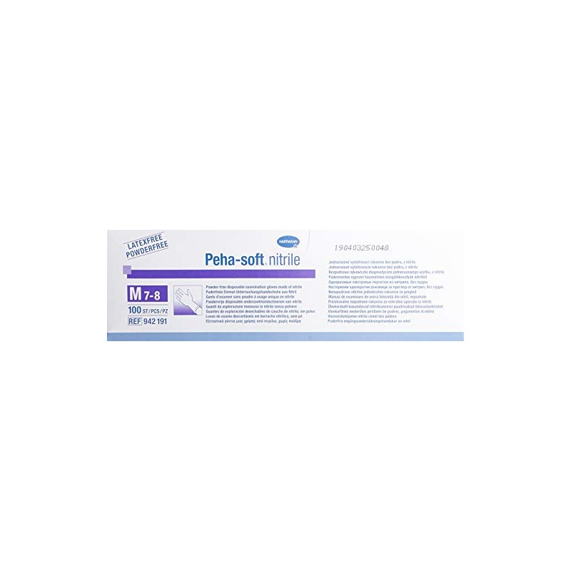 Peha Soft Nitrile Unt.handsch.pulverfr. Non-Sterile M Pack of 100
