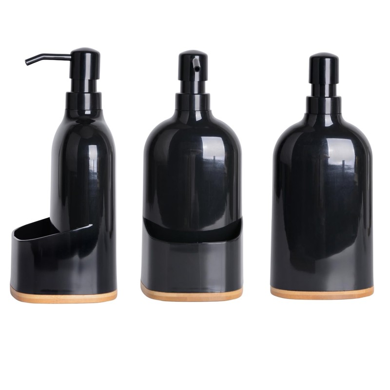 KOOK TIME Soap Dispenser, Black PUMP_DISPENSER, Practical Dish Soap Organizer