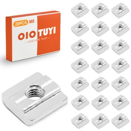 OioTuyi 20 Stück Nutensteine M8 aus Edelstahl Typ B, T-Nutensteine für Aluminiumprofil-Schlitz 30-Serie, Nut 8
