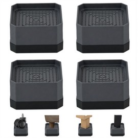 Bed Risers 1.5in, 2.8in, 4.1in Heavy Duty Furniture Risers – Stackable Bed Lifts for Bed, Sofa, Table, Desk, Chair– Non-Slip L-Shaped Design, 4 Pack (Black, Choose Height)