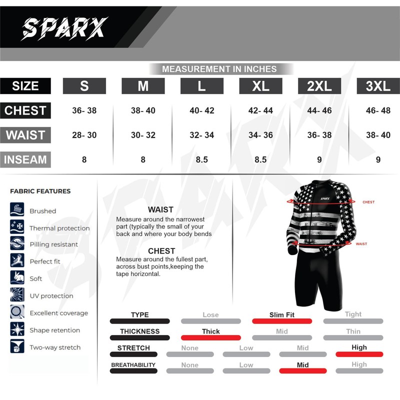 Sparx Long Sleeve Winter Cycling Thermal Skinsuit Pro Team Bicycle