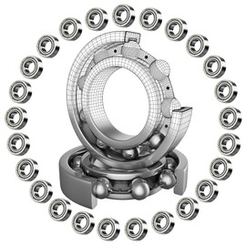 Pack of 25 MR115ZZ Mini Ball Bearings, Double Shielded Deep Groove Ball Bearings, High-Quality Bearing Steel for DIY, 3D Printers, Model Making, Milling Machines, Motors, Various Mechanical Devices