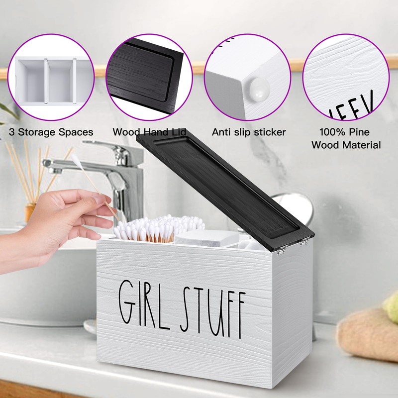 MISTOD Tampon Holder for Bathroom, Pad And Tampon Organizer with