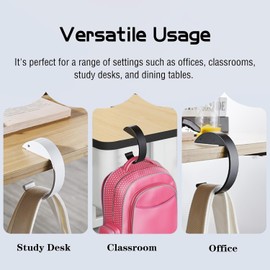 YouLpoet 2PCS Purse Hook For Table Handbag Hangers Bag Hooks For Tables For Desk Heavy Duty Floding Bag Holder Made Of High-Strength Alloy Materials Hanger Various Heavy Items Foldable(Color:White)