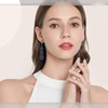 LMXXVJ - Juego de collar y aretes largos, chapado en
