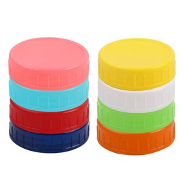 uxcell 8 Pcs Assorted Color Plastic Regular Mouth Mason Jar Lids Food Storage Caps for Mason Canning Ball Jars