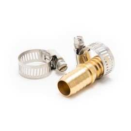 3-Pack Heavy-Duty 3/4-in. Brass Coupling with Stainless Steel Clamps (Hose Repair)