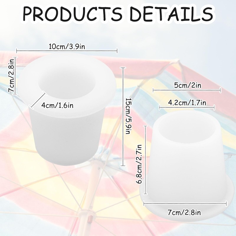 2Pcs Patio Table Umbrella Hole Ring Plug, Pool Sleeve Stabilizer