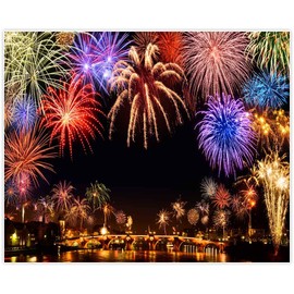 Allenjoy 10x8ft New Year Backdrop Annual Countdown NYE Shining Bokeh Fireworks Family Party Supplies Holiday Festival Decoration Celebration Photoshoot Props Photography Background Favors Booth Banner