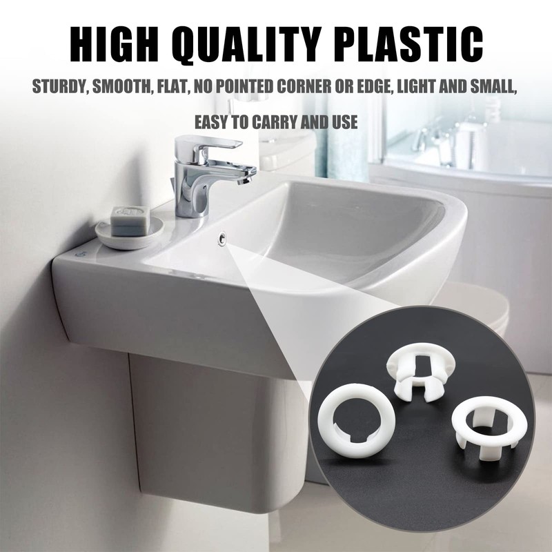 Cionyce 6 Pcs Sink Overflow Ring, Bathroom Sink Overflow Cover