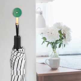 Rockcloud Pack of 2 Agate Slice Round Wall Mounted Hooks with Screws, Crytals Stone Hooks for Hanging Decorative Hardware for Home Office Decor, Green