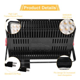 CREATESTAR 400W LED Flood Lights Outdoor, 3000K Warm White Plug in Flood Light, Super Bright Security Lights Work Light, IP66 Waterproof Floodlight for Basketball Court, Yard, Garden, Playground