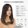 FESHFEN Wigs with Bangs, Synthetic Natural Looking Long Layered Straight
