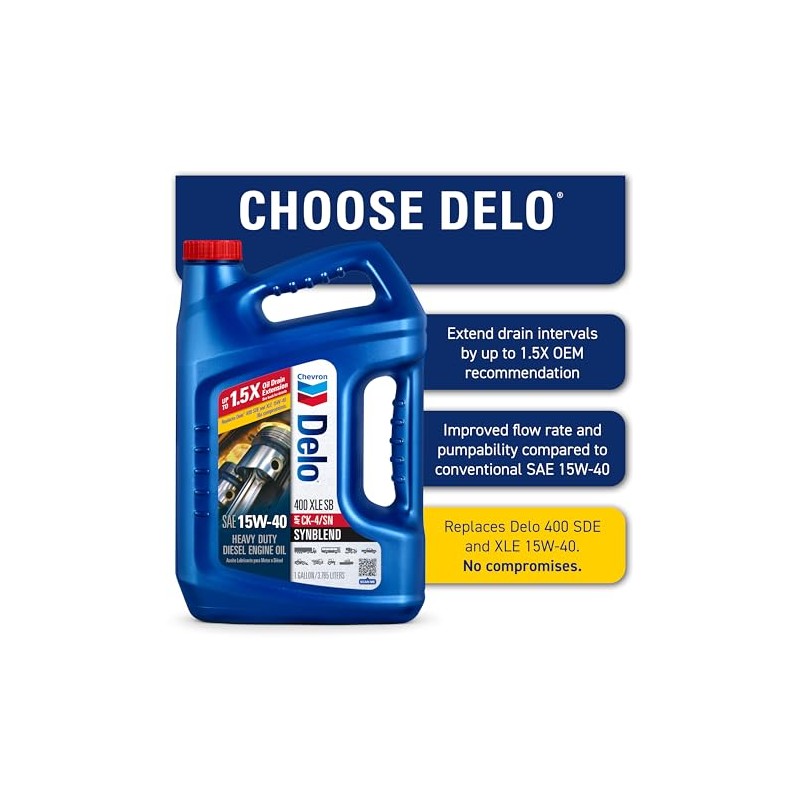 Delo 400 XLE Heavy Duty Synblend Diesel Engine Oil 15W-40,