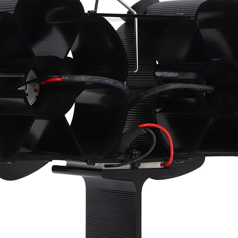 6 Blades Heat Powered Stove Fan Dual Head Fireplace Fan