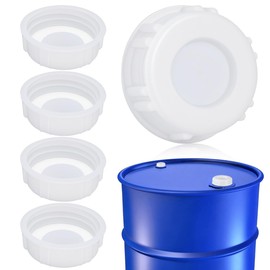 Healvian Set of 5 20L 25L Plastic Drum Lids, Leak Proof Screw Top Barrel Covers, Weather Resistant Outdoor Bucket Covers, Chemical and Water Tank Protection