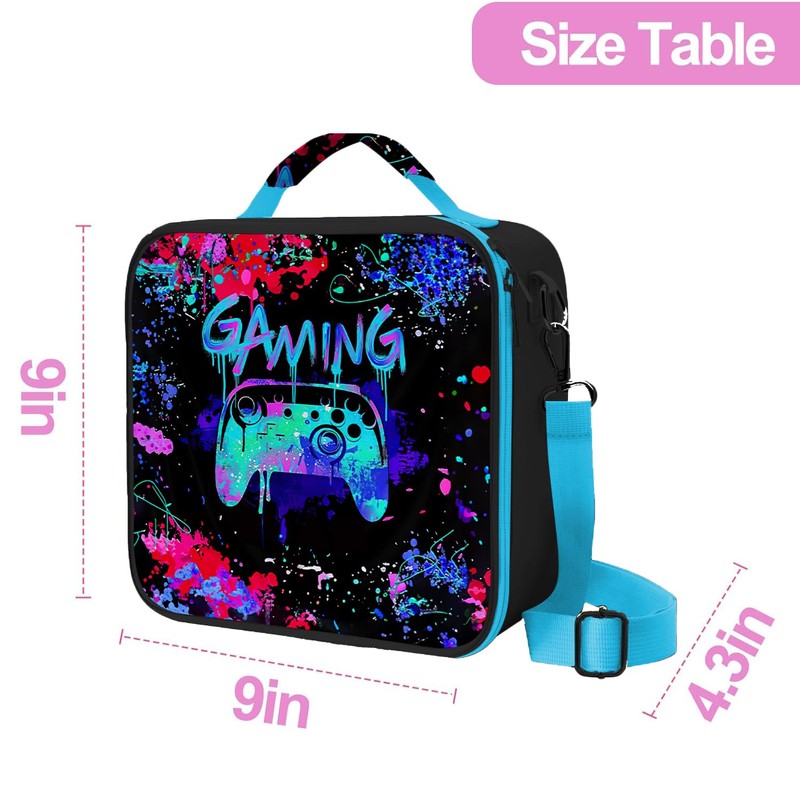WOBAGMEN Insulated Lunch Box Container for School, Work (blue youxi)