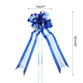 MECCANIXITY 20pcs 7 Inch Large Big Pull Bow Car Gift Wrapping Bows Ribbon for Wedding Car Baskets Presents Christmas Bow, Blue/Light Blue