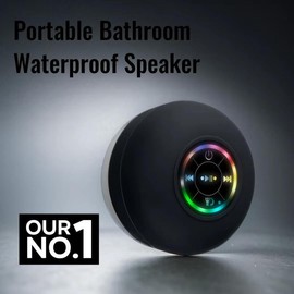 Suction Cup Waterproof Bluetooth Speaker LED Light Light Waterproof Bathroom Bluetooth Speaker (Black)