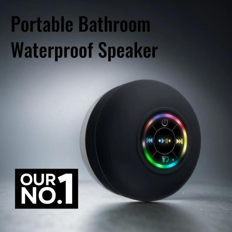 Suction Cup Waterproof Bluetooth Speaker LED Light Light Waterproof Bathroom