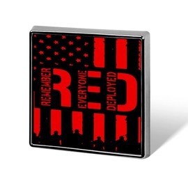 R.E.D Remember Everyone Deployed Red Friday Square Lapel Pin Art Badge Brooch Clothing Bags Decoration for Women Men Wedding Gift 18mm