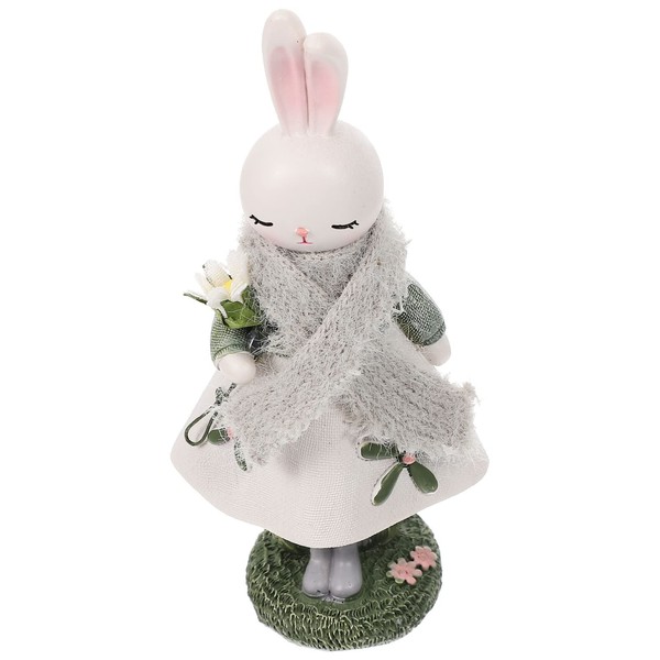 VORCOOL Rabbit Figurine Decor Cute Scandinavian Zodiac Figurine New Year Decoration Easter Decoration Object Animal Mascot
