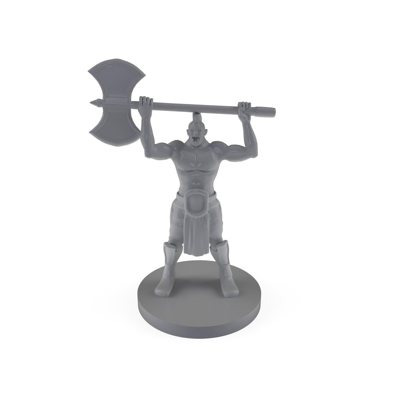 Half Orc Barbarian With Mohawk Raging Tabletop DND Gaming Miniature