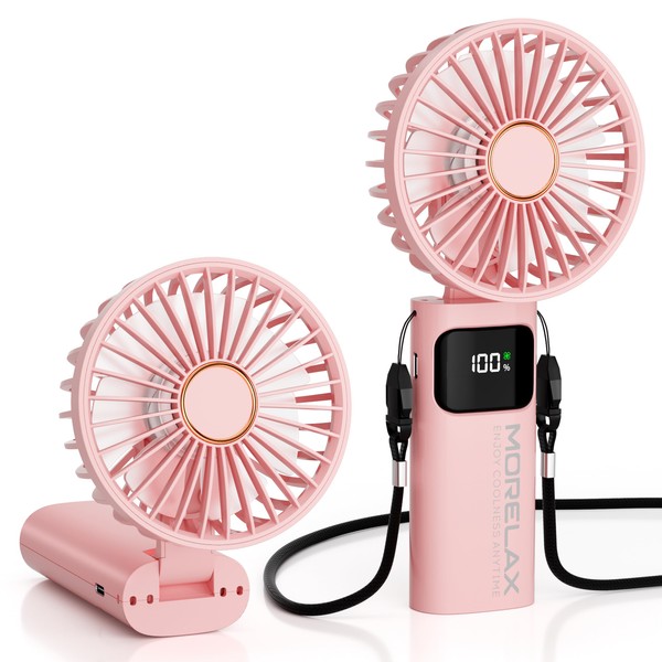 Portable Handheld Fan, USB Rechargeable Foldable Mini Personal Fan, 5200mAh,