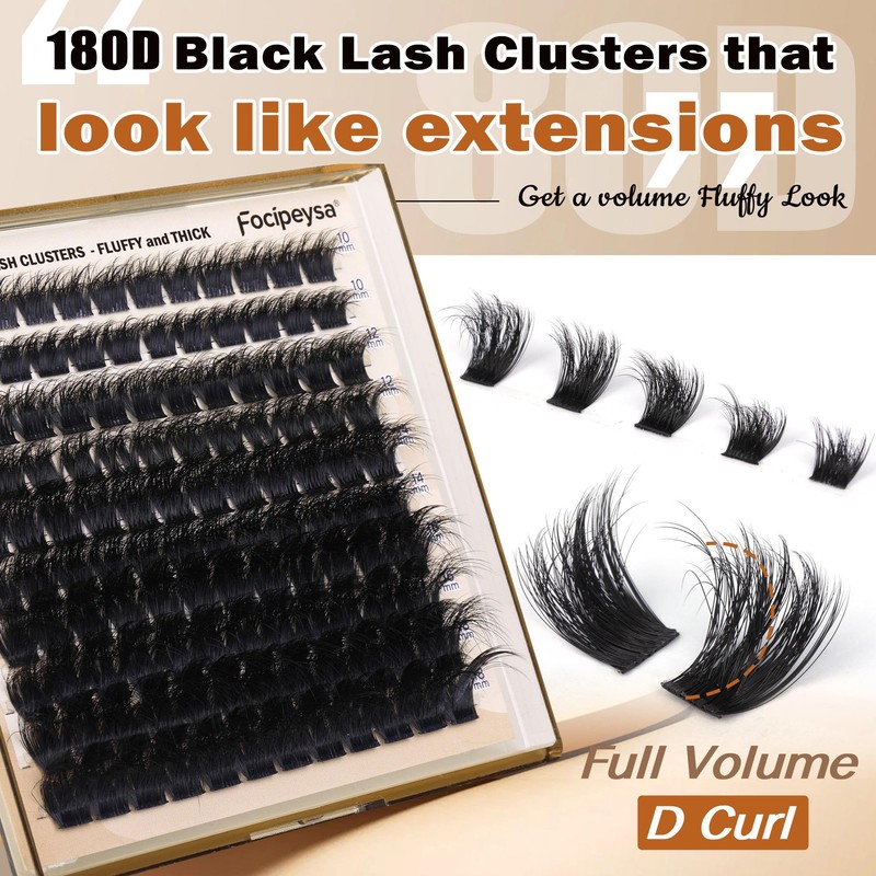 Eyelash Extension Kit Thick Lash Clusters Kit 10-18mm Fluffy Clusters