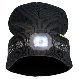 J. J. Keller & Associates, Inc. Unisex Beanie with Light, USB Rechargeable LED Beanie, Reflective Beanie, Black, SAFEGEAR