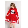 SMILING PINKER Girls' Christmas Santa Reindeer Winter Knitted Dress, red