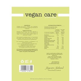 Vegan Care Protein Blend Suplemento Alimenticio Mezcla de Proteinas de Origen Vegetal Libre de Gluten Sin Azucares Añadidos 30g por porción Pauqete de