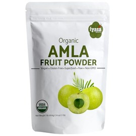 Iyasa Holistics Polvo de fruta de amla orgánica, polvo de bayas de amalaki, 452 g (16 onzas), superalimento crudo para la piel y el cabello, bolsa resellable