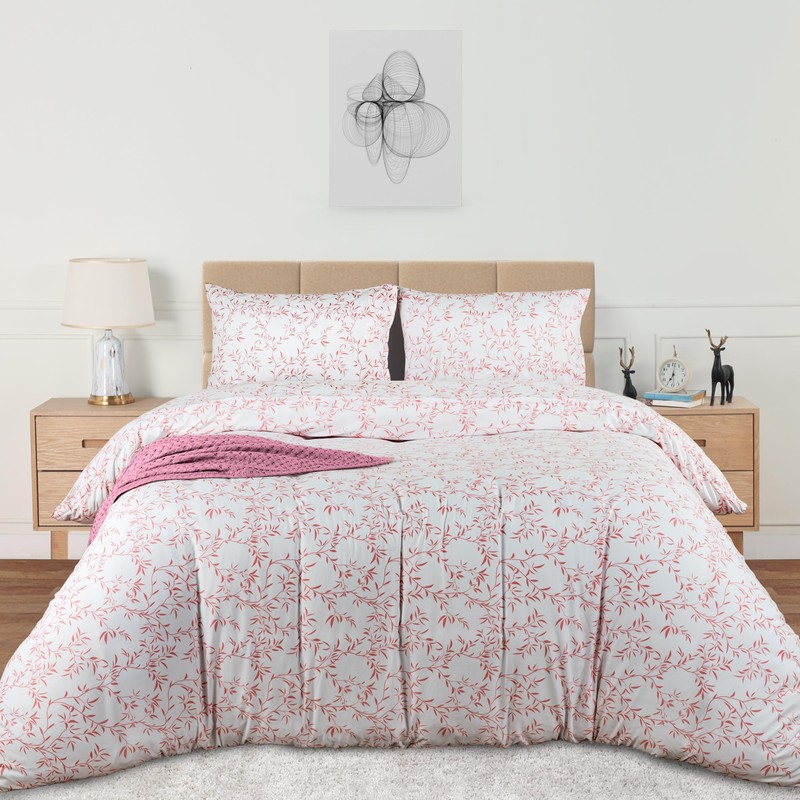 Utopia Bedding Utopia Bedding Double Vines Coral Print Duvet Cover