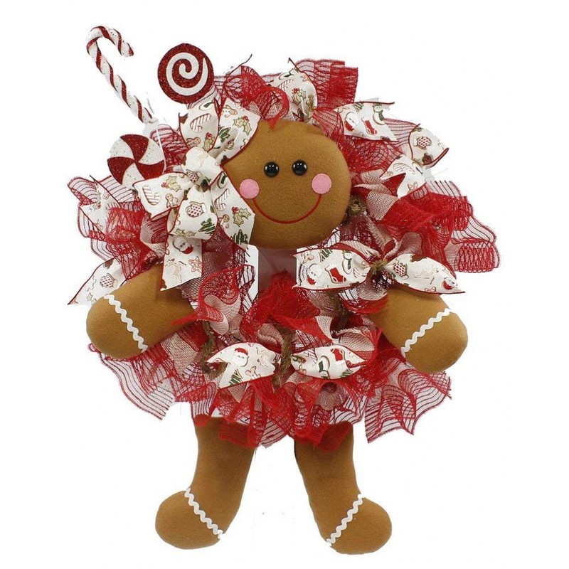 Plush Gingerbread Wreath Accent (5 pc) Wreath Decor Kit