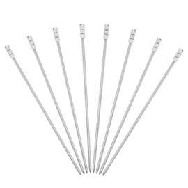 sourcing map 8 Pcs Stainless Steel Cocktail Picks, 4.33" Martini Picks Fruit Sticks Metal Skewers Reusable for Drinks Olives Appetizers Fruit Decorative, Silver (Square Column)