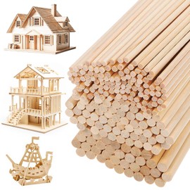 DIYEAH 215 Pcs Wooden Dowel Rods Balsa Wood Sticks Square Wooden Dowels Unfinished Wooden Craft Sticks for DIY Molding Crafts Projects Making(1/8inch,3/16inch/1/4inch