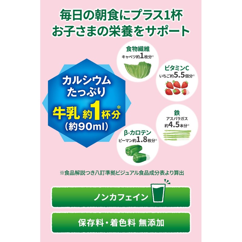 ヤクルトヘルスフーズ 朝のこども青汁 栄養アップ（30袋） 青汁 いちご風味 大麦若葉 カルシウム 鉄 ビタミンC 食物繊維