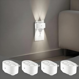 SETEN 4 Pack Night Light, Plug-in Wall NightLights with Rotatable, Dusk to Dawn Sensor Auto On/Off, 5000K Daylight 100 Lumens, for Hallway Living Room Kitchen Garage Stairway
