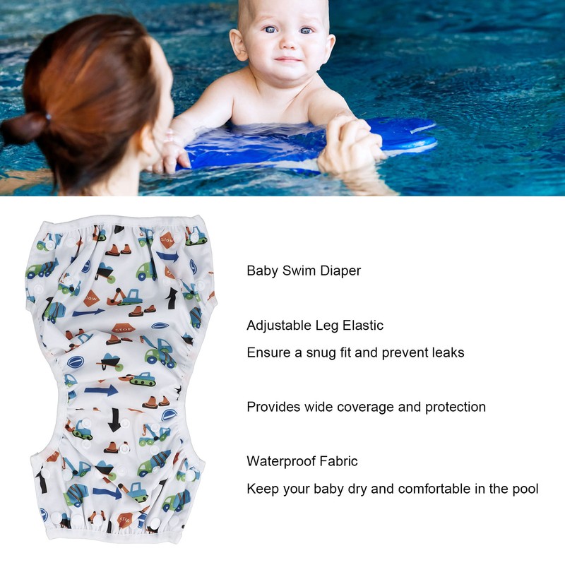 2PCS Baby Swim Diapers Soft Breathable Waterproof Adjustable Leakproof Swim
