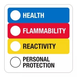 qcp HFRPE Hazardous Materials Labels, 4 x 4 inches, Vinyl, Roll of 500