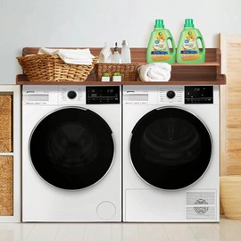 Royxen Laundry Countertop with Storage Universal Fit, Washer and Dryer Countertop with Shelf, Laundry Room Storage, 2-Tier Shelf (Walnut)