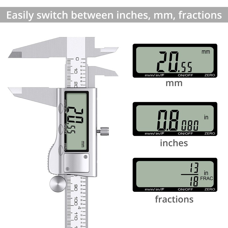 Proster Digital Caliper 8 Inch/200 mm + 32 Feeler Gauge