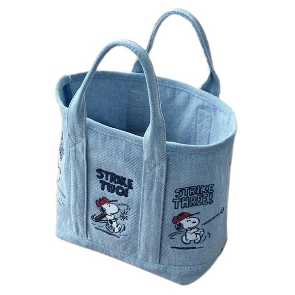 Snoopy Tote Bag, Cowboy Canvas Bag, Cute Bag, Denim, Large