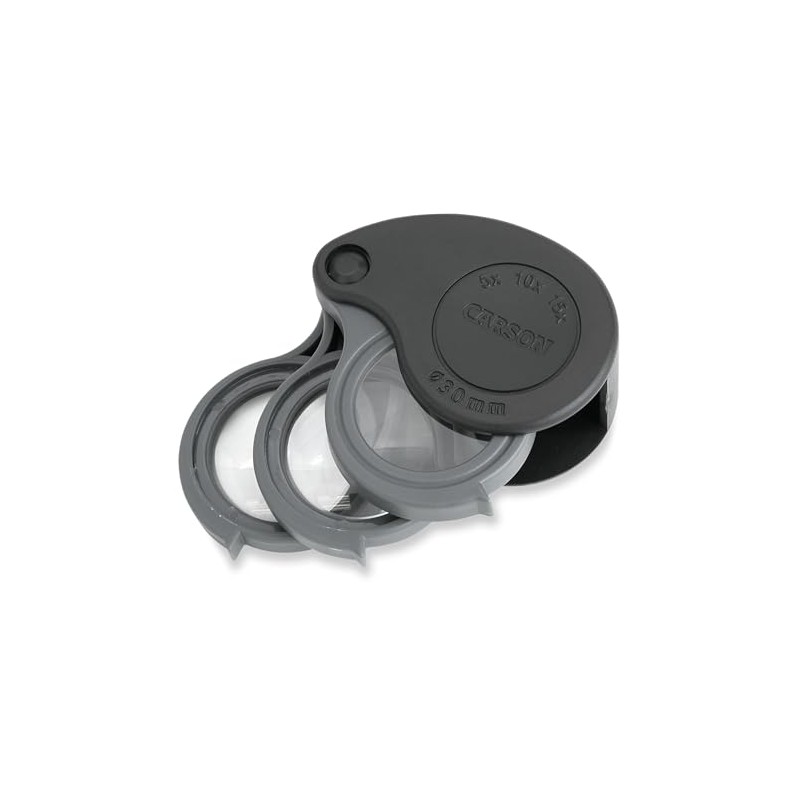 Carson TriView 3X/5.5X/8.5X lupas Plegables con Funda integrada (TV-15)