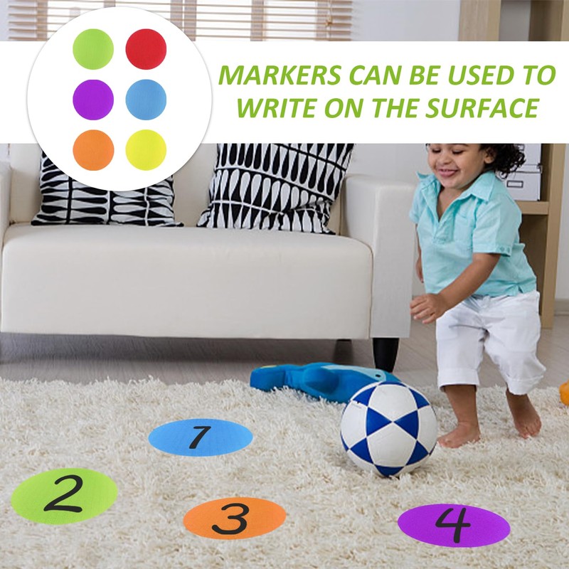 30 Round Carpet Markers, 1 Storage Bag, Classroom Floor Markers,