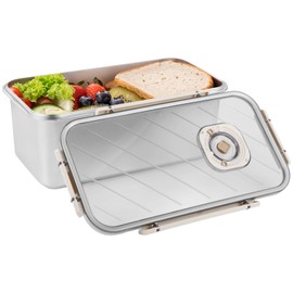 Large Bread Box for Kitchen Counter, 196 oz Stainless Steel Time Recording Bread Box with Glass Lid, Airtight Food Storage Container, Fresh Bread Holder bin Ideal for Bread, Fruits, Vegetables